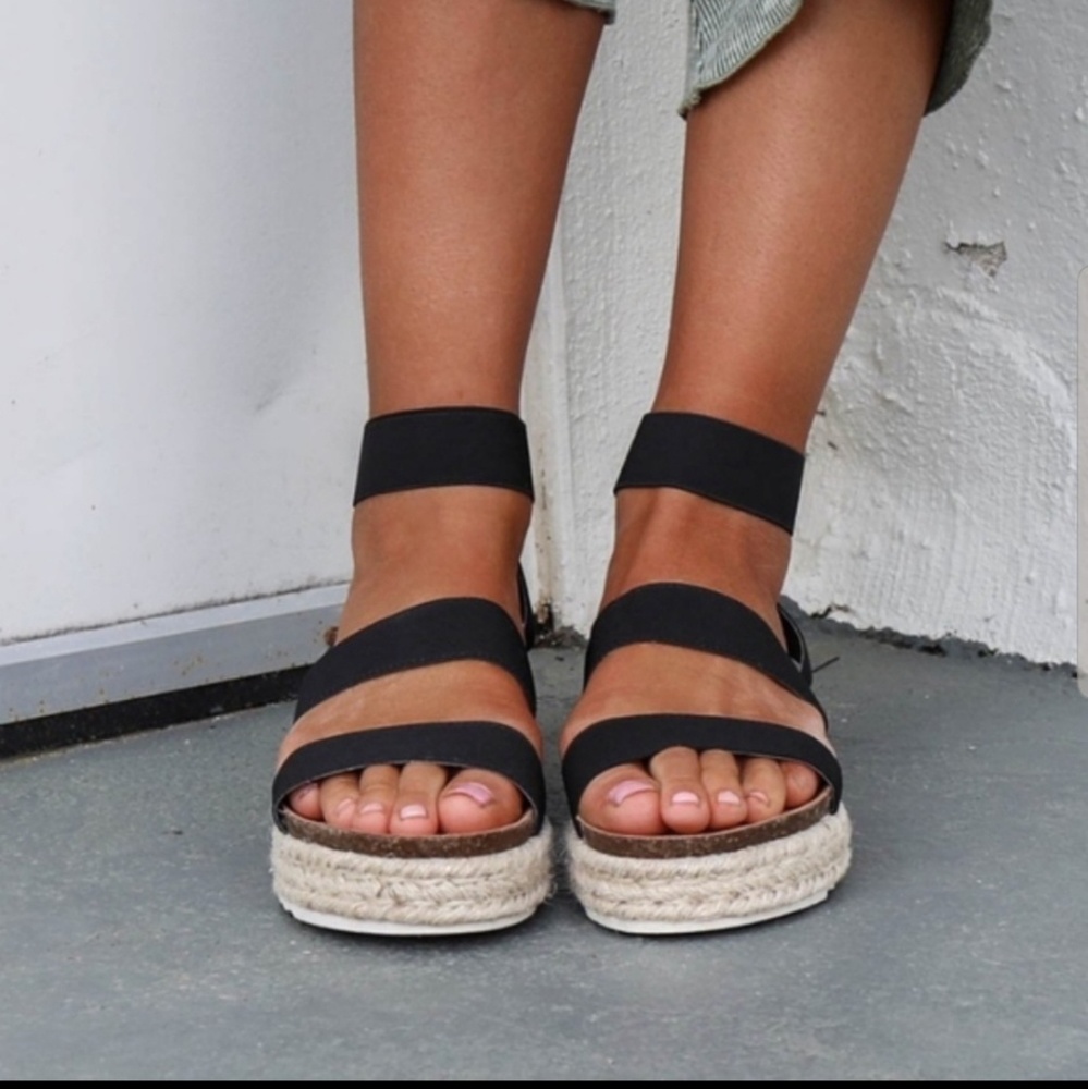 Black Espadrille Sandals